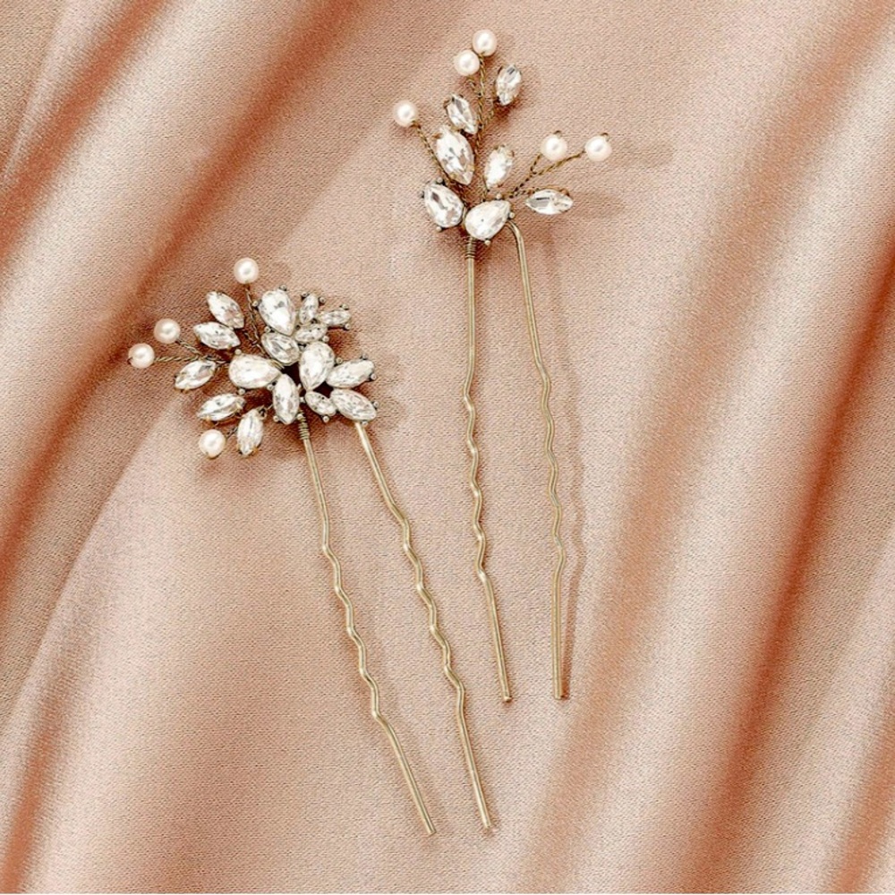 Padma hair pins, gold, set of 2
